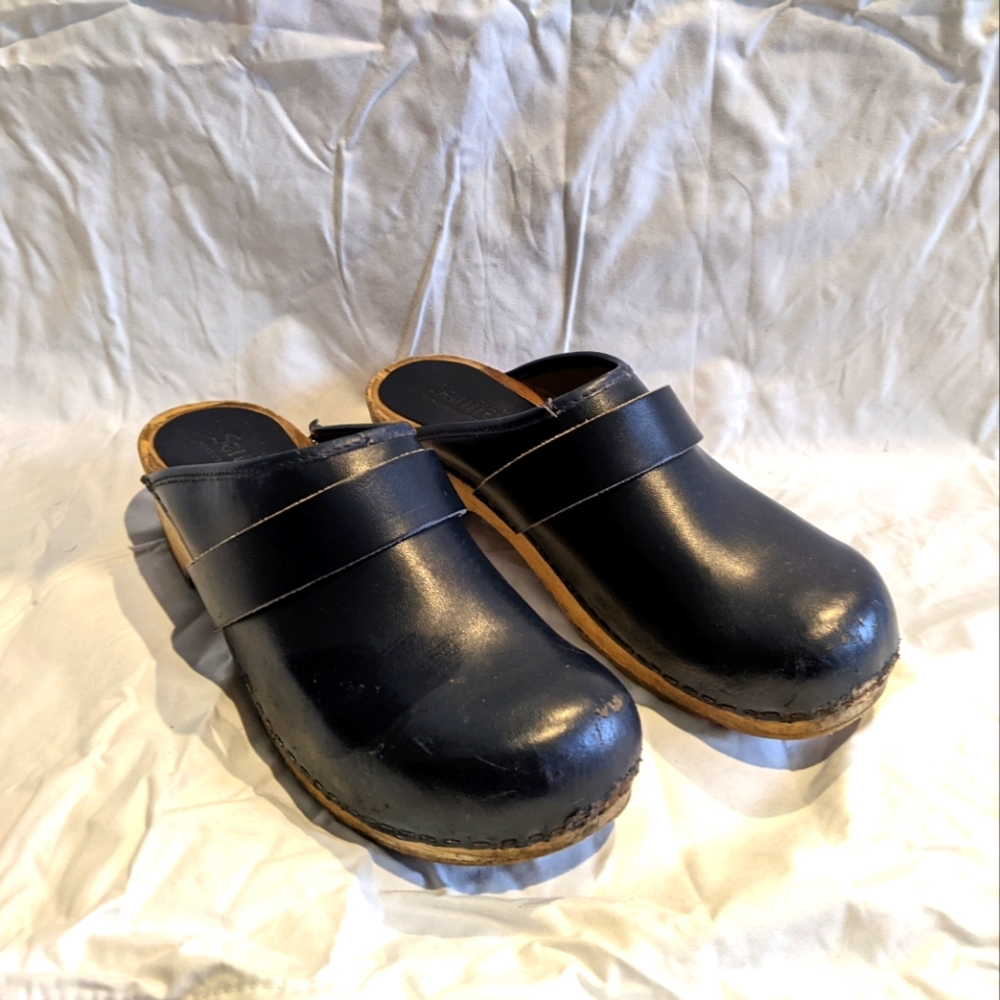 Navy Blue Sanita Clogs